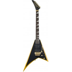 JACKSON X SERIES RHOADS RRX24 BLACK WITH YELLOW BEVELS