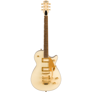 GRETSCH ELECTROMATIC PRISTINE LTD JET SINGLE-CUT BIGSBY WHITE GOLD