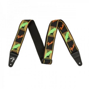 FENDER NEON MONOGRAM STRAP GRN/ORNG